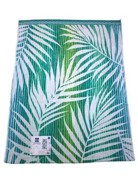 The Big One Oversized Beach Towel Palm Leaves 36x72" 100% Cotton Green Blue